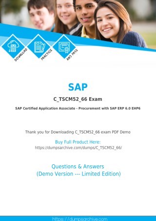 [Latest] SAP C_TSCM52_66 Dumps PDF By DumpsArchive Latest C_TSCM52_66 Questions