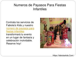 Numeros de Payasos Para Fiestas Infantiles