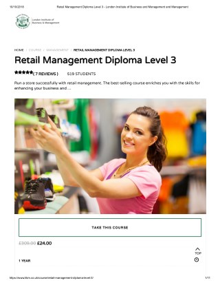Retail Management Diploma Level 3 - LIBM