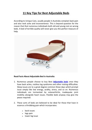 11 Key Tips for Best Adjustable Beds