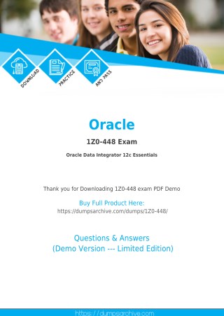 Oracle 1Z0-448 Braindumps - The Easy Way to Pass Oracle Data Integrator 12c 1Z0-448 Exam