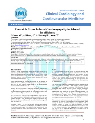 Reversible Stress Induced Cardiomyopathy in Adrenal Insufficiency