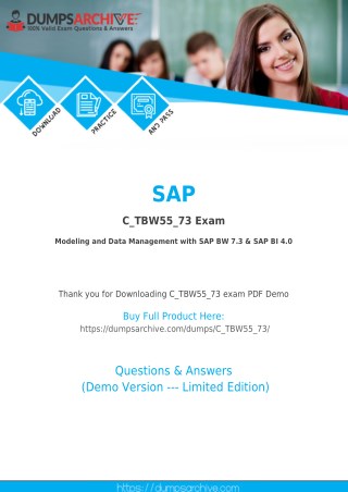 SAP C_TBW55_73 Braindumps - The Easy Way to Pass Modeling and Data Management with SAP BW 7.3 & SAP BI 4.0 C_TBW55_73 Ex