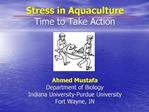 Stress in Aquaculture Time to Take Action