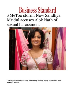#MeToo storm: Now Sandhya Mridul accuses Alok Nath of sexual harassment