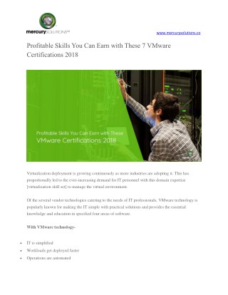 Profitable Skills You Can Earn with These 7 VMware Certifications 2018