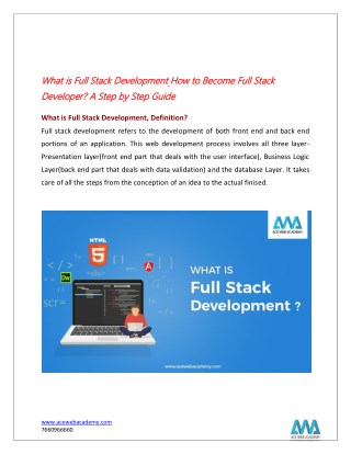 What is Full Stack Development, How to Become Full Stack Developer ? A Step by Step Guide