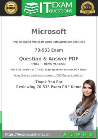 70-533 Exam Questions - Actual Microsoft 70-533 Exam Questions PDF