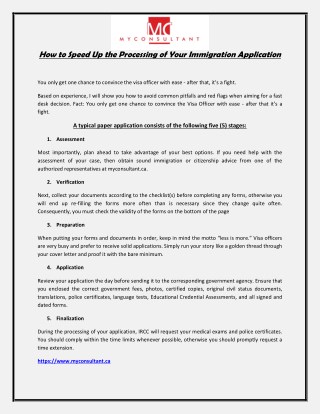 How to Speed Up the Processing of Your Immigration Application