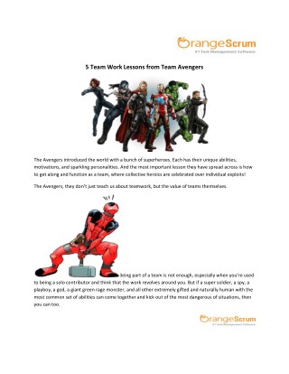 5 Team Work Lessons from Team Avengers