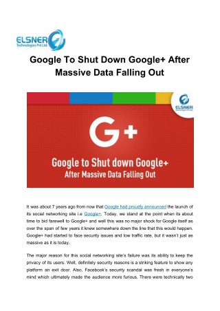 Google To Shut Down Google After Massive Data Falling Out