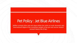 Pet policy : Jet Blue Airlines