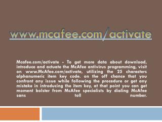 MCAFEE.COM/ACTIVATE-HOW TO ACTIVATE AND DOWNLOAD YOUR MCAFEE ANTIVIRUS ONLINE