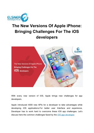 Latest Apple iPhones: Bringing Challenges For The iOS developers