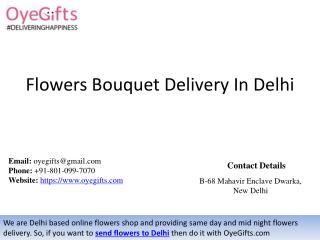 Flowers Bouquet Delivery In Delhi