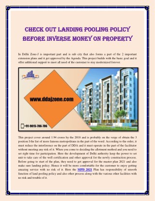 Check Out Landing Pooling Policy Before Inverse Money On Property