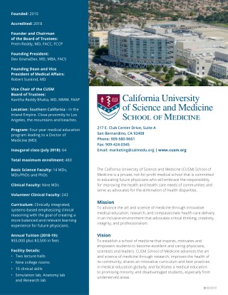 The School of Medicine at California University of Science and Medicine