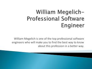 William Megelich- Professional Software Engineer