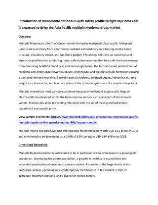 Asia-Pacific Multiple Myeloma Therapeutics Market Growth, Trends, And Forecasts (2018–2023)