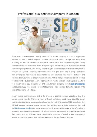 Professional SEO Services Company in London