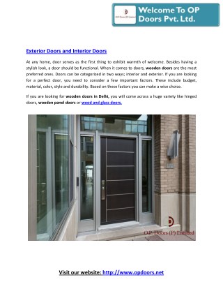 Solid Wood Doors | Doors Suppliers - OP Doors