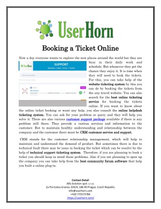 Booking a Ticket Online
