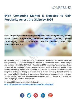 64bit computing Market Size, Emerging Evolution and Opportunities Till 2026
