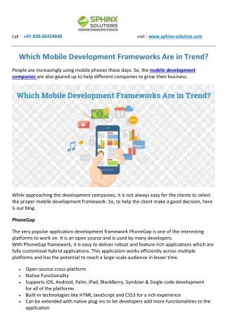 Which Mobile Development Frameworks Are in Trend