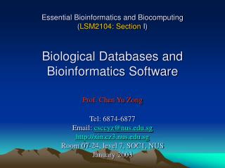 Lecture 5: Bioinformatics software