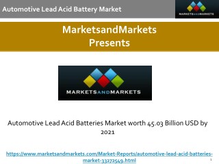 Automotive Lead Acid Battery Market