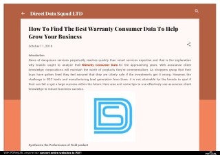 How To Find The Best Warranty Consumer Data To Help Grow Your Business