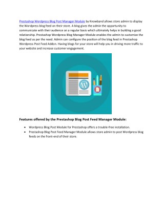 Knowband Prestashop WordPress Blog Post Manager