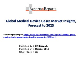 Medical Device Gases Market Size, Revenue, Review, Statistics, Demand Supply and Forecast to 2025