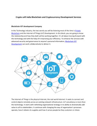 Crypto soft India Blockchain and Cryptocurrency Development Services