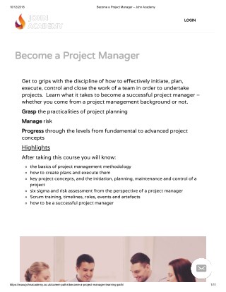 Become a Project Manager - John Academy