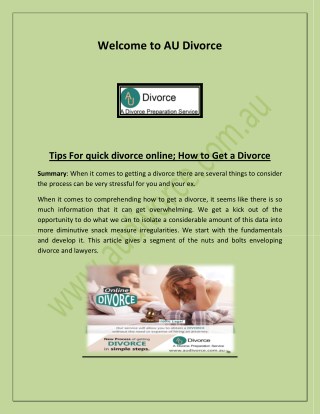 quick divorce online, File for divorce online, Divorce Forms Online