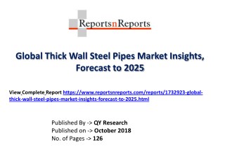 Thick Wall Steel Pipes Industry - Global Industry Analysis, Size, Share, Growth, Trends and Forecast 2018-2025