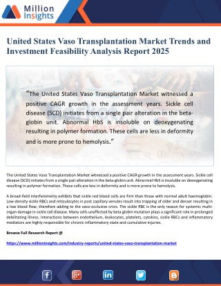 United States Vaso Transplantation Market Trends and Investment Feasibility Analysis Report 2025