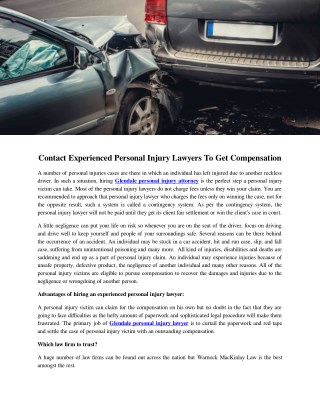 Glendale Personal Injury lawyer