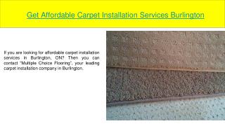 Carpet Installlation Services Burlington