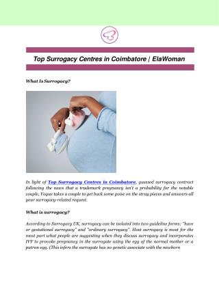 Top Surrogacy Centres in Coimbatore | Elawoman