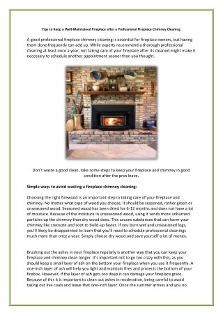 Tips to Keep a Well Maintained Fireplace