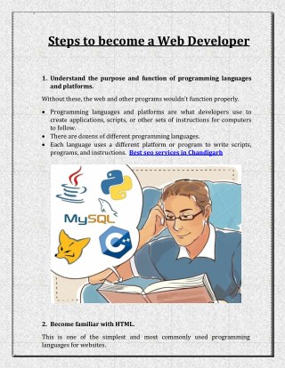 Steps to become a Web developer