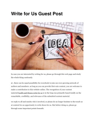 Write for Us Guest Post