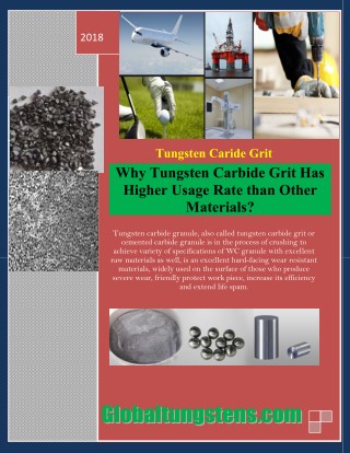 Why Tungsten Carbide Grit Has Higher Usage Rate than Other Materials?