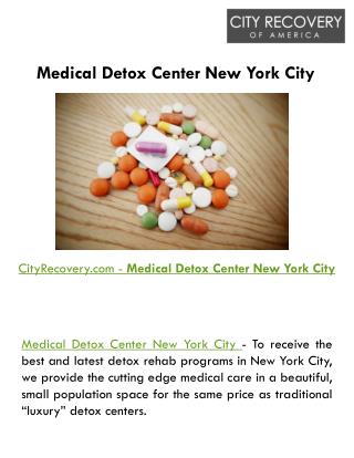 Medical Detox Center New York City