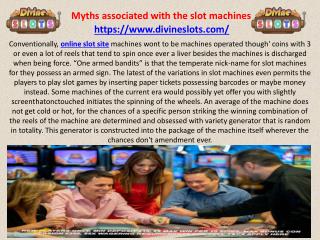 Myths associated with the slot machines
