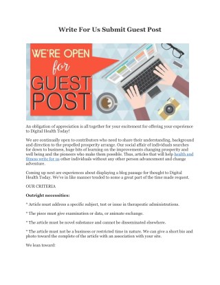 Write For Us Submit Guest Post