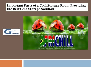 Important Parts of a Cold Storage Room Providing the Best Cold Storage Solution