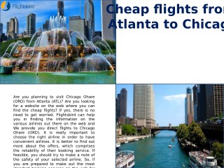 Cheap flights from Atlanta to Chicago